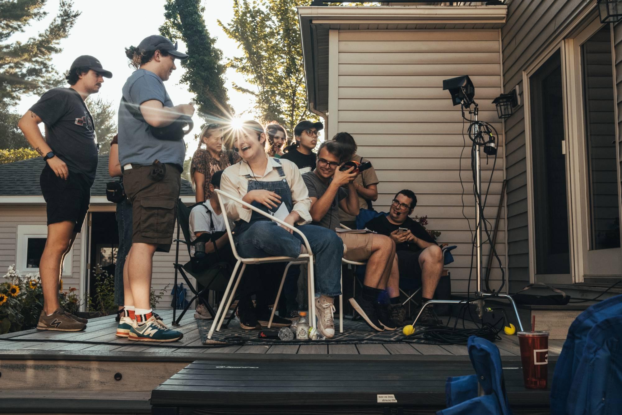 Students on set